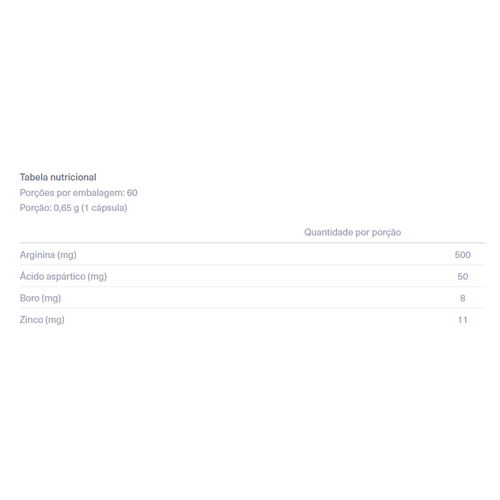 Arginina Boro com cido Asprtico e Zinco 60 cpsulas 1